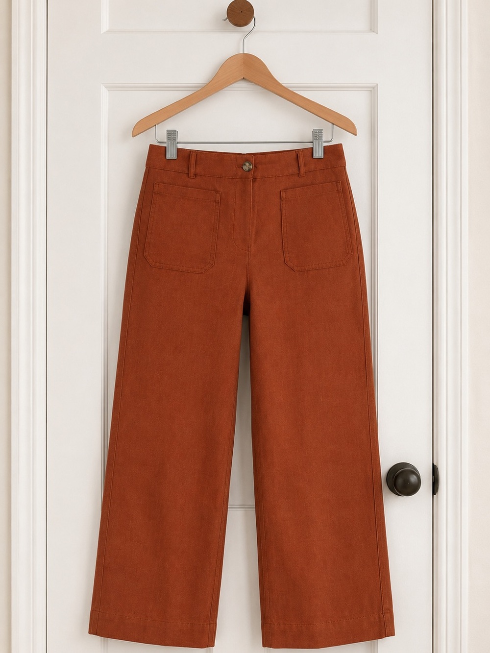Hillary Radley Wide Leg Utility Pants in Rust Sz 10
